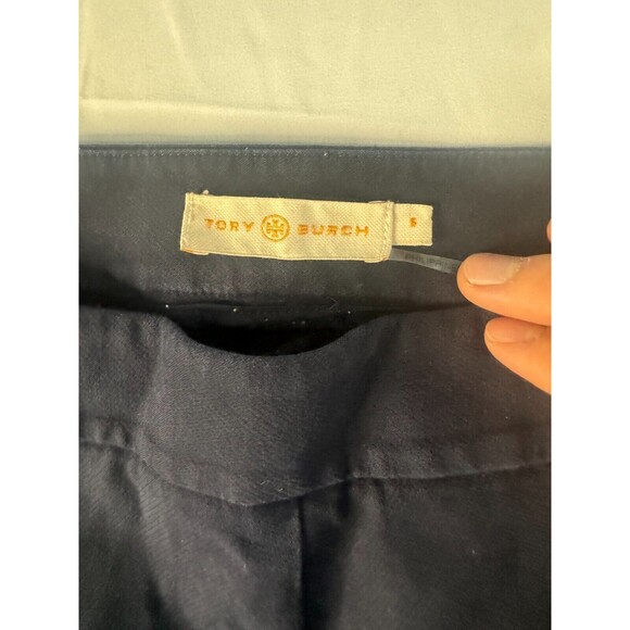 Tory Burch Pants Womens Size 5 Ankle Pull On Mid Rise Black Solid Straight Leg - Picture 2 of 9